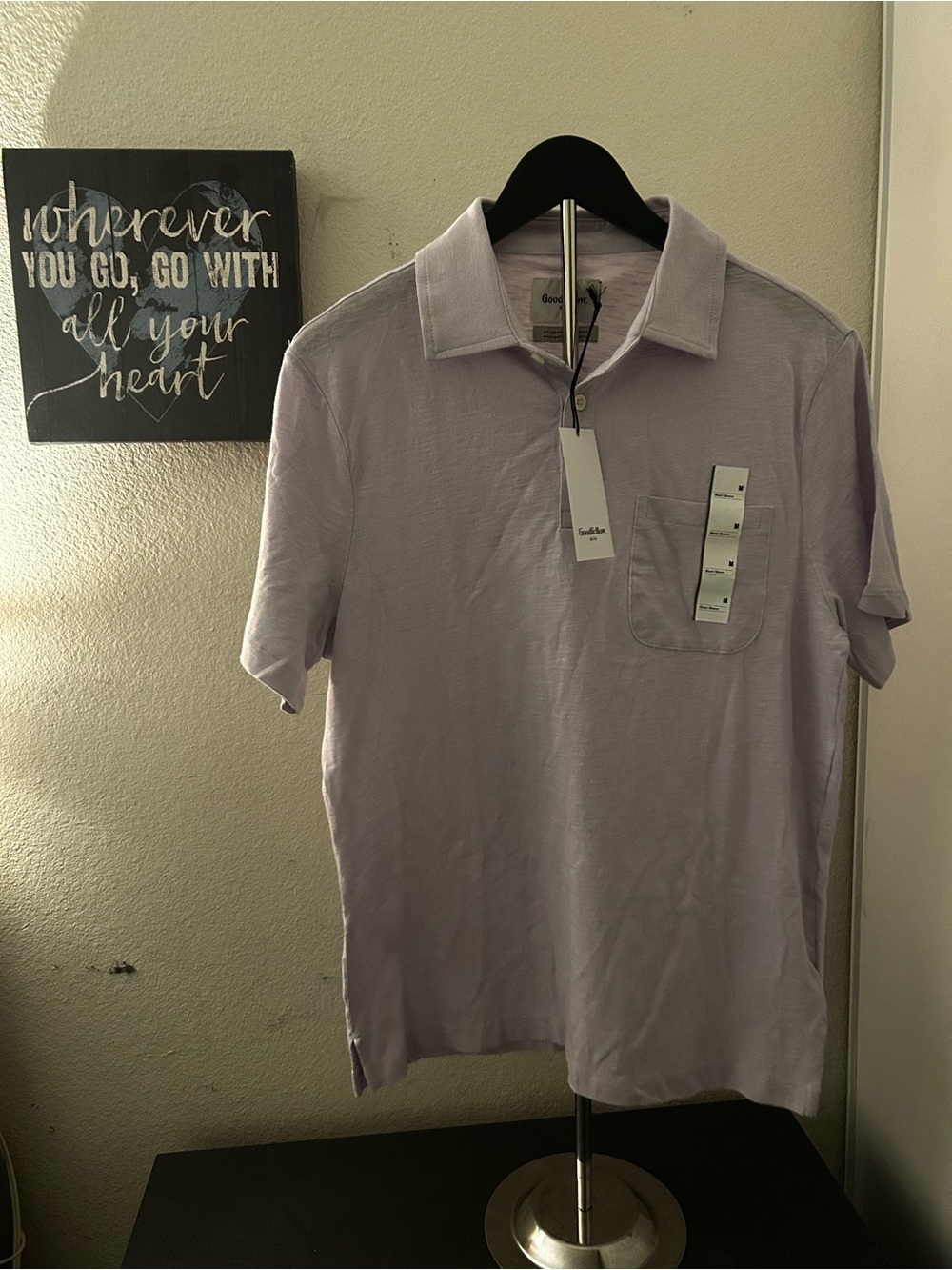 Goodfellow & Co Men's Lavender Short-Sleeve Polo with Chest Pocket